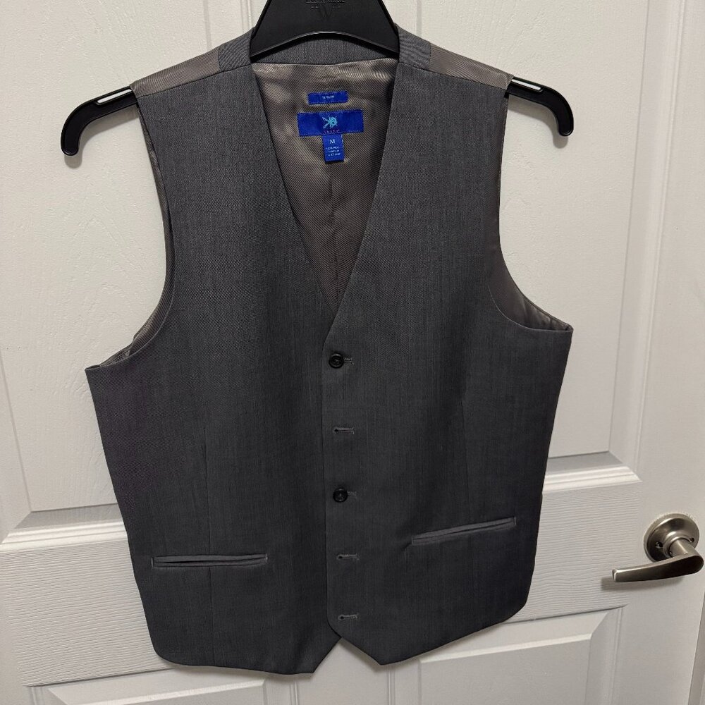 Egara Slim Fit Vest Men's Medium 100% Wool Gray NWOT